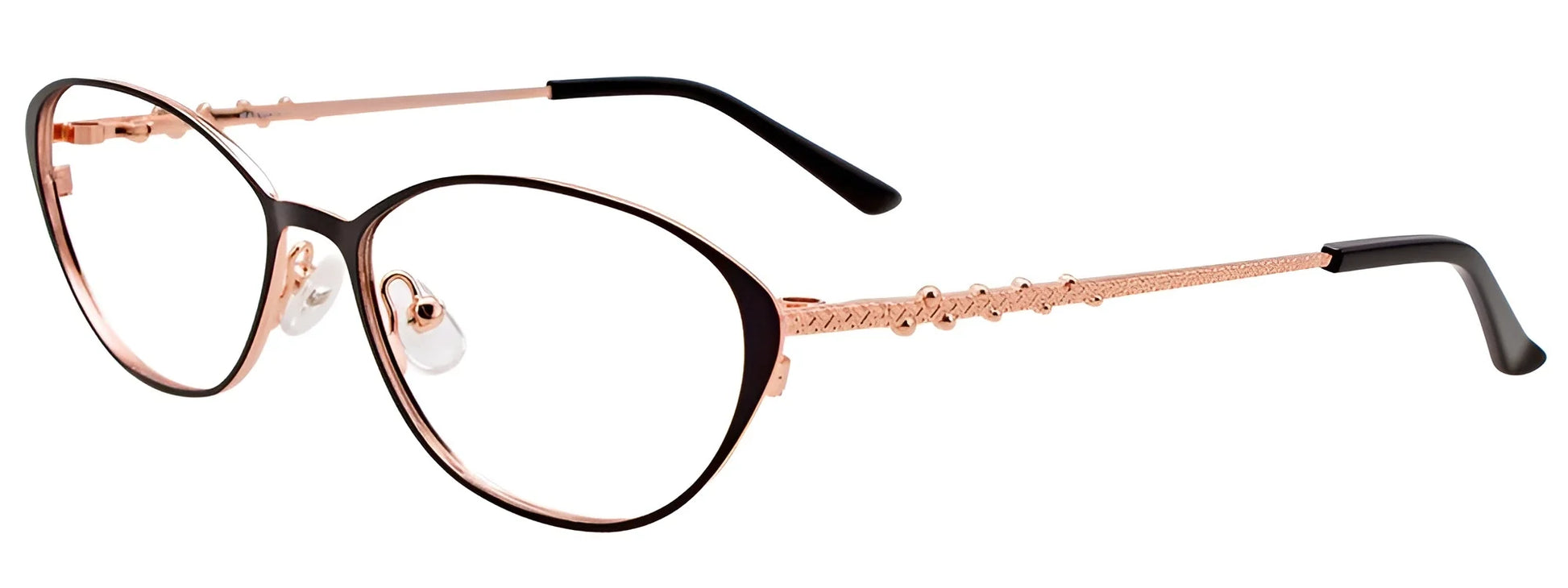 EasyClip EC540 Eyeglasses with Clip-on Sunglasses Matt Black & Shiny Rose Gold