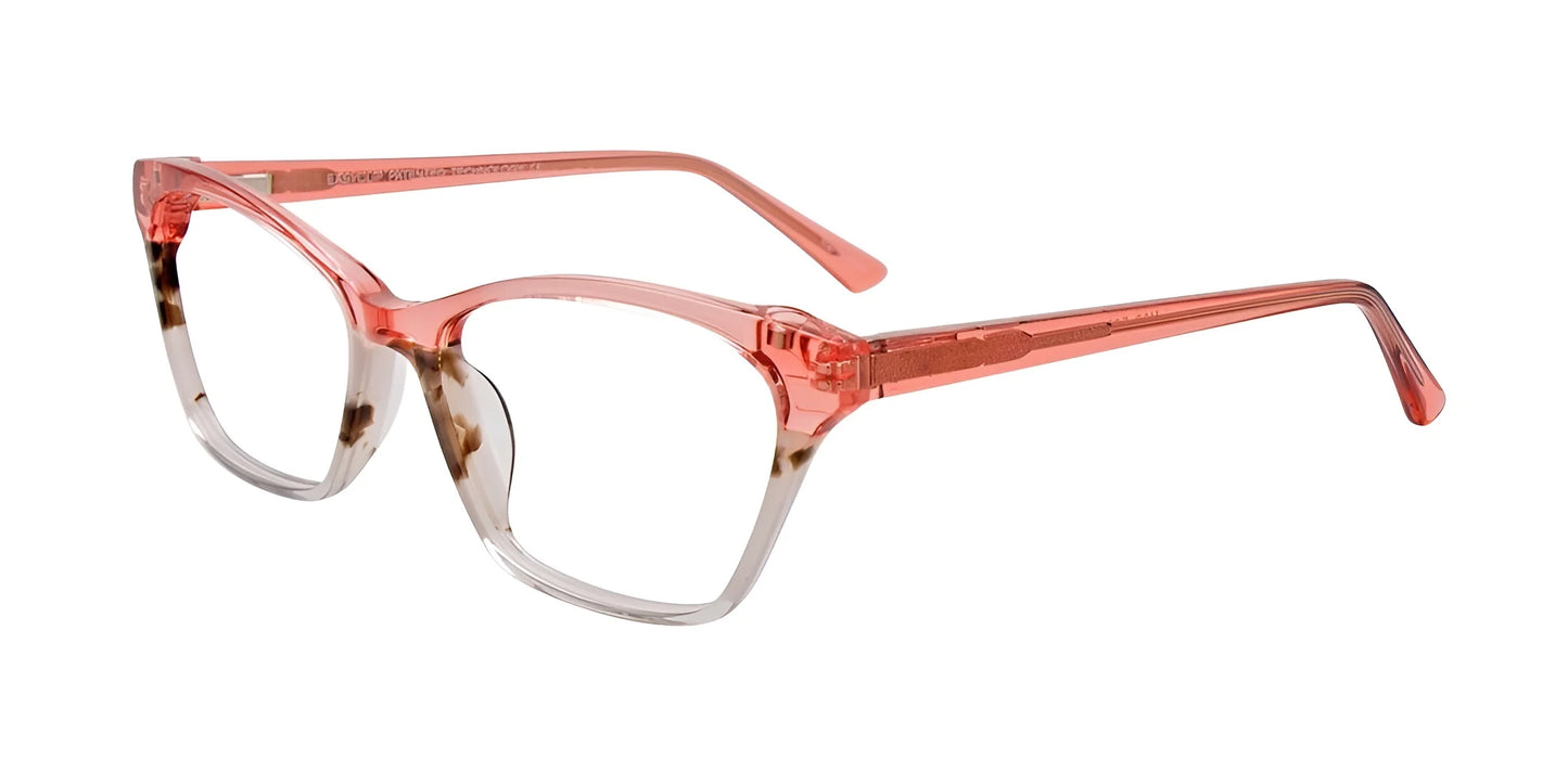 EasyClip EC542 Eyeglasses Crystal Pink & Marbled Dark Brown & White