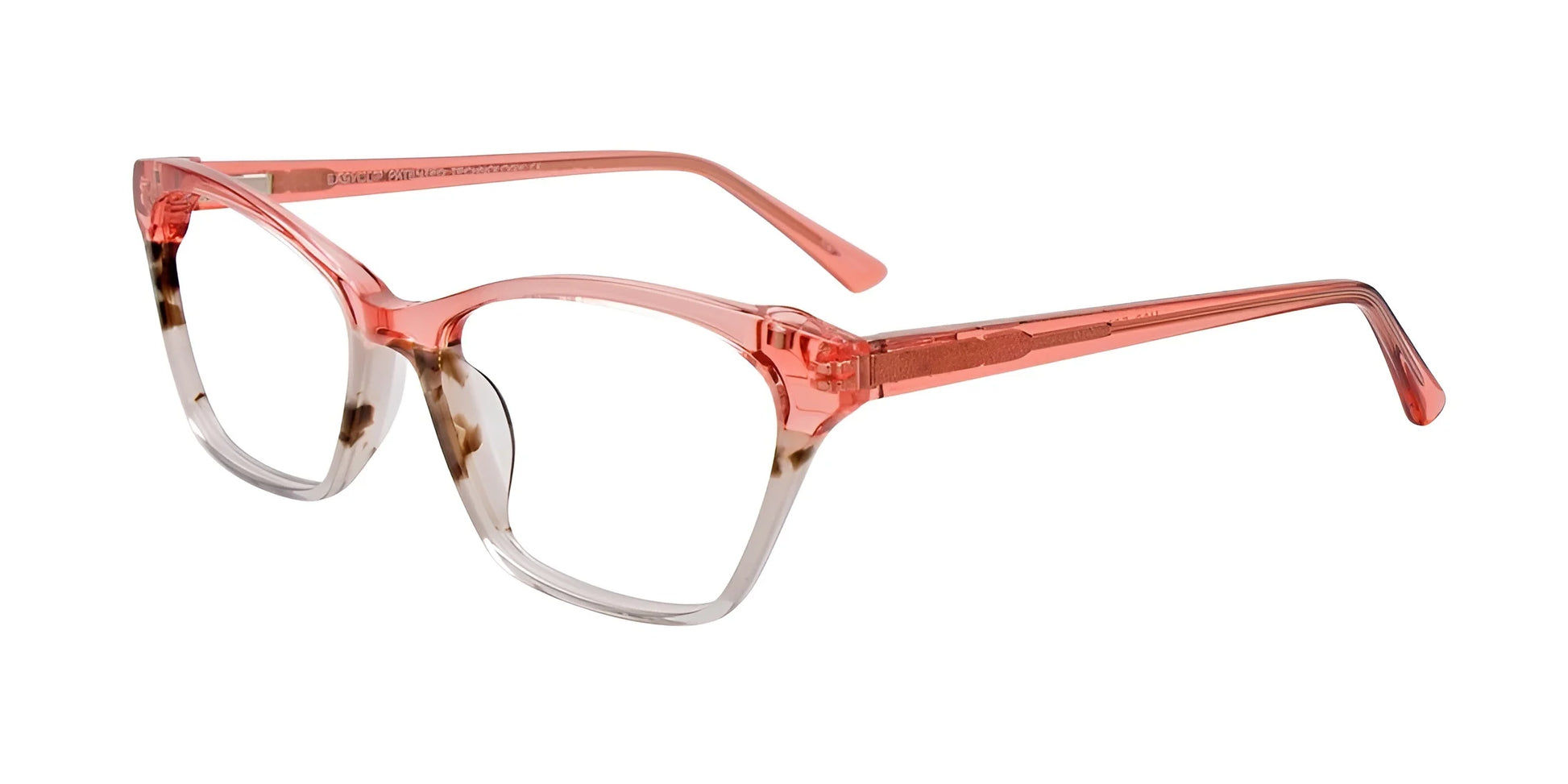 EasyClip EC542 Eyeglasses Crystal Pink & Marbled Dark Brown & White