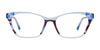 EasyClip EC542 Eyeglasses with Clip-on Sunglasses | Size 55 / Crystal Light Blue/Marbled Dark Brown/Light Blue