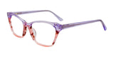 EasyClip EC542 Eyeglasses with Clip-on Sunglasses Crystal Light Purple & Marbled Pink