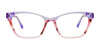 EasyClip EC542 Eyeglasses with Clip-on Sunglasses | Size 55 / Crystal Light Blue/Marbled Dark Brown/Light Blue