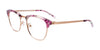 EasyClip EC544 Eyeglasses with Clip-on Sunglasses | Size 49 / Matt Rose Gold & Marbled Lilac & Crystal