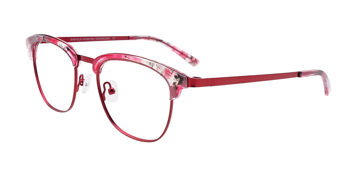 EasyClip EC544 Eyeglasses Matt Red & Marbled Red & Crystal