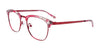 EasyClip EC544 Eyeglasses with Clip-on Sunglasses | Size 49 / Matt Red & Marbled Red & Crystal