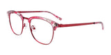 EasyClip EC544 Eyeglasses with Clip-on Sunglasses Matt Red & Marbled Red & Crystal