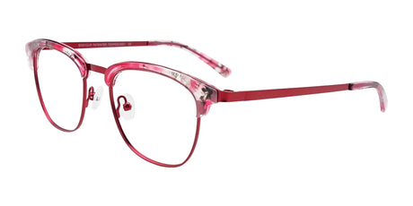 EasyClip EC544 Eyeglasses with Clip-on Sunglasses Matt Red & Marbled Red & Crystal