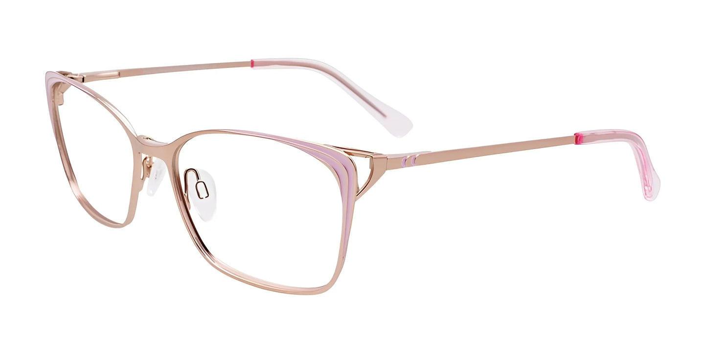 EasyClip EC545 Eyeglasses with Clip-on Sunglasses Matt Light Pink & Matt Gold
