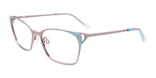 EasyClip EC545 Eyeglasses with Clip-on Sunglasses / Size 56 / Matt Light Blue & Matt Grey