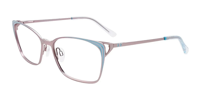 EasyClip EC545 Eyeglasses with Clip-on Sunglasses | Size 56 / Matt Light Blue & Matt Grey
