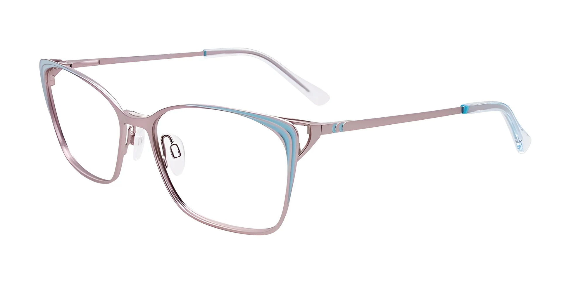 EasyClip EC545 Eyeglasses with Clip-on Sunglasses Matt Light Blue & Matt Grey