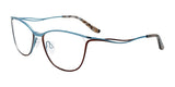 EasyClip EC546 Eyeglasses with Clip-on Sunglasses Matt Brown & Matt Blue