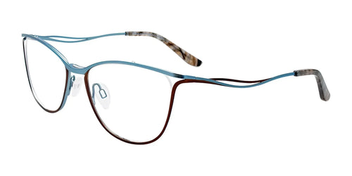 EasyClip EC546 Eyeglasses with Clip-on Sunglasses / Size 53 / Matt Brown & Matt Blue
