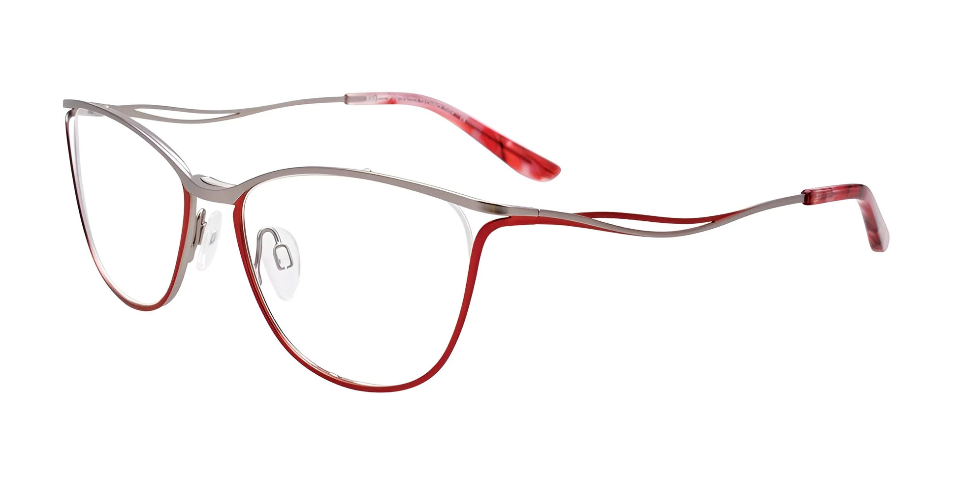 EasyClip EC546 Eyeglasses Matt Red & Matt Silver