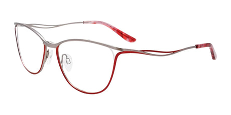 EasyClip EC546 Eyeglasses with Clip-on Sunglasses Matt Red & Matt Silver