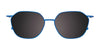 EasyClip EC550 Eyeglasses with Clip-on Sunglasses | Size 52 / Crystal & Brushed Blue Steel