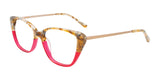 EasyClip EC552 Eyeglasses with Clip-on Sunglasses Brown Marbled & Red