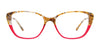 EasyClip EC552 Eyeglasses with Clip-on Sunglasses | Size 53 / Brown Marbled & Red