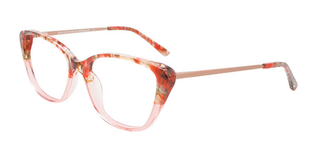 EasyClip EC552 Eyeglasses with Clip-on Sunglasses Red Marbled & Light Crystal Pink