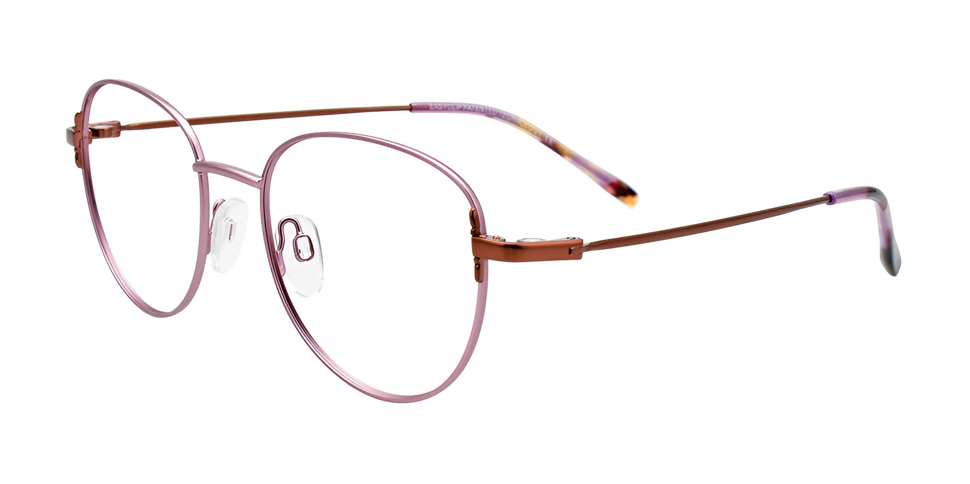 EasyClip EC553 Eyeglasses with Clip-on Sunglasses Dark Rose Gold & Dark Copper