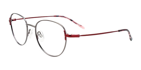 EasyClip EC553 Eyeglasses with Clip-on Sunglasses Dark Steel & Burgundy