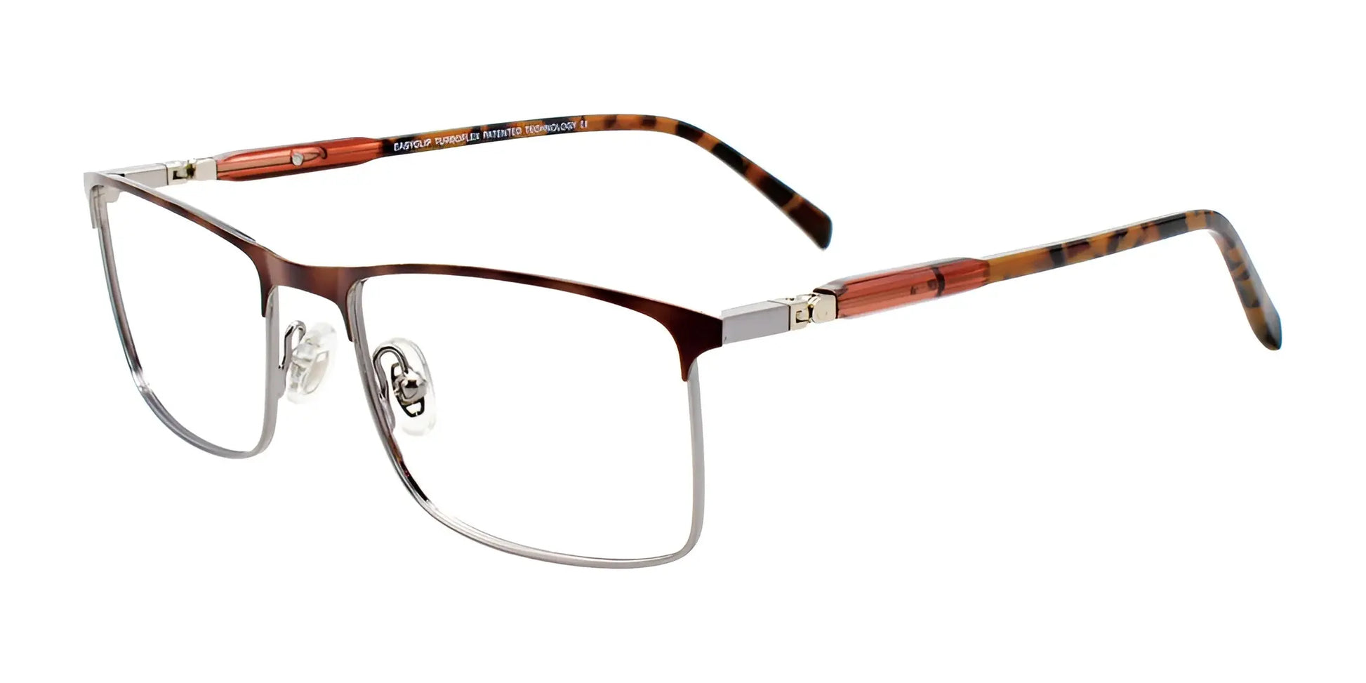 EasyClip EC554 Eyeglasses Satin Brown & Silver