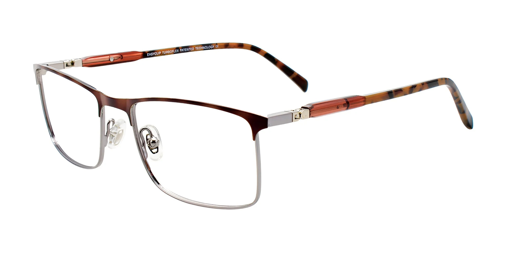 EasyClip EC554 Eyeglasses Satin Brown & Silver