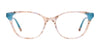 EasyClip EC556 Eyeglasses with Clip-on Sunglasses | Size 53 / Cryst Lt Brown Marb & Lt Teal