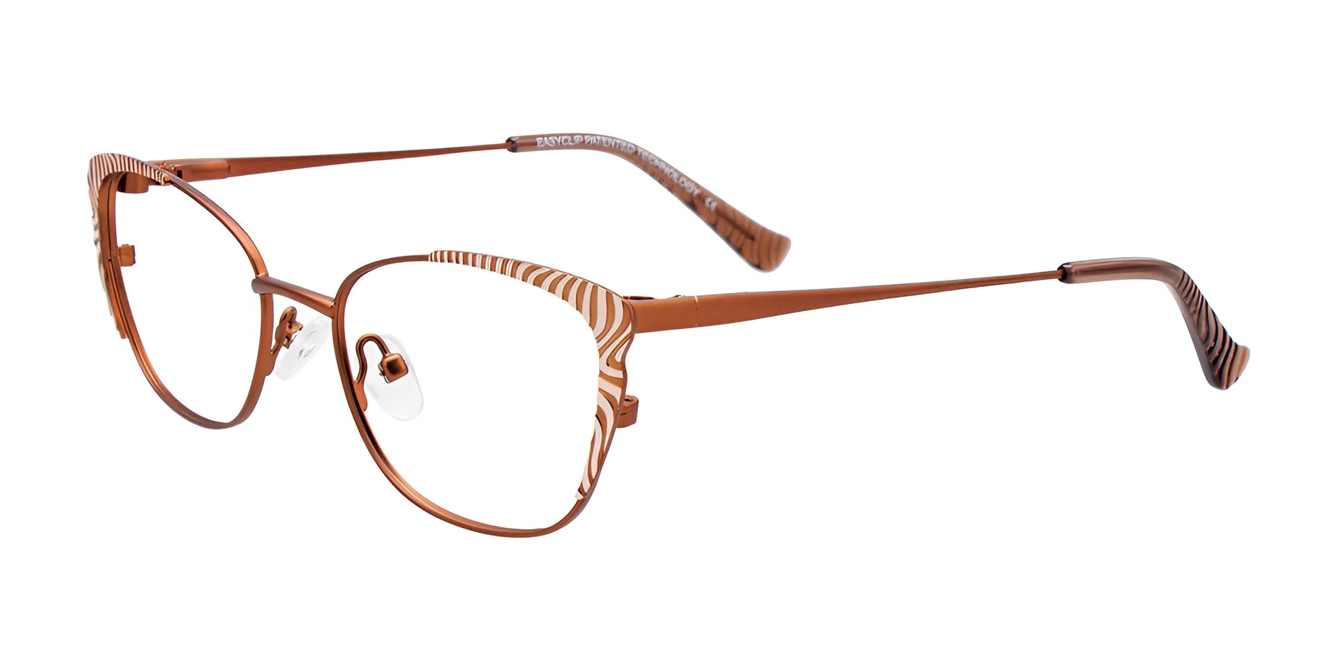 EasyClip EC557 Eyeglasses with Clip-on Sunglasses Brown