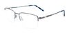 EasyClip EC560 Eyeglasses with Clip-on Sunglasses | Size 53 / Satin Light Steel & Satin Light Blue