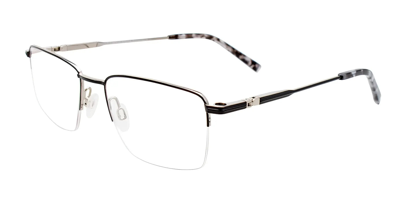 EasyClip EC560 Eyeglasses with Clip-on Sunglasses Satin Black & Satin Silver