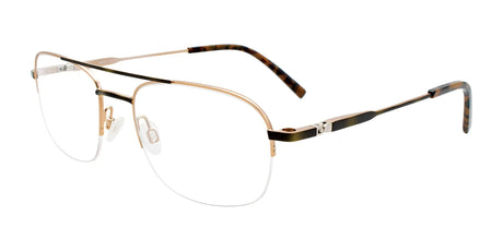 EasyClip EC561 Eyeglasses with Clip-on Sunglasses Satin Brown Marbled & Gold