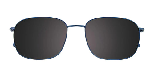 EasyClip EC561 Eyeglasses with Clip-on Sunglasses / Size 56 / Satin Blue Marbled & Silver