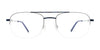 EasyClip EC561 Eyeglasses with Clip-on Sunglasses | Size 56 / Satin Blue Marbled & Silver