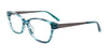 EasyClip EC562 Eyeglasses with Clip-on Sunglasses | Size 56 / Teal & Grey Marbled/Matt Steel