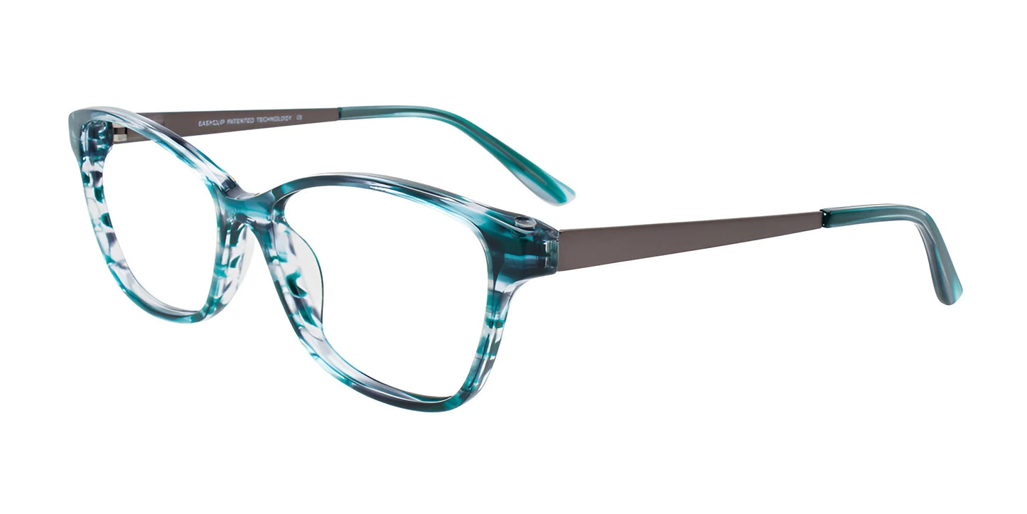 EasyClip EC562 Eyeglasses with Clip-on Sunglasses Teal & Grey Marbled / Matt Steel