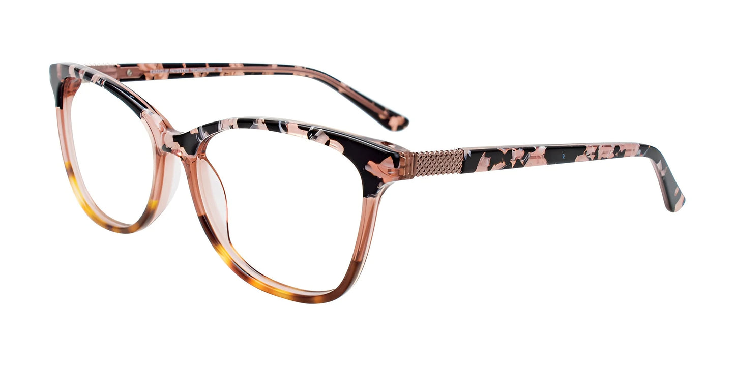 EasyClip EC563 Eyeglasses with Clip-on Sunglasses Cry Lt Br & Blk Mb & Dem Amb