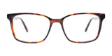 EasyClip EC564 Eyeglasses with Clip-on Sunglasses by EasyClip, featuring tortoiseshell square frames in a sleek design with a blend of brown and amber tones, are now available for versatile style. Size 55.