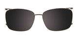 Front view of EasyClip EC564 clip-on sunglasses featuring a black square design and thin metal frame.