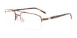 EasyClip EC565 Eyeglasses with Clip-on Sunglasses Brown Brushed Metal & Black