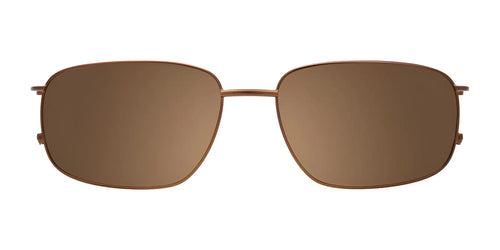 EasyClip EC565 Eyeglasses with Clip-on Sunglasses / Size 57 / Brown Brushed Metal & Black