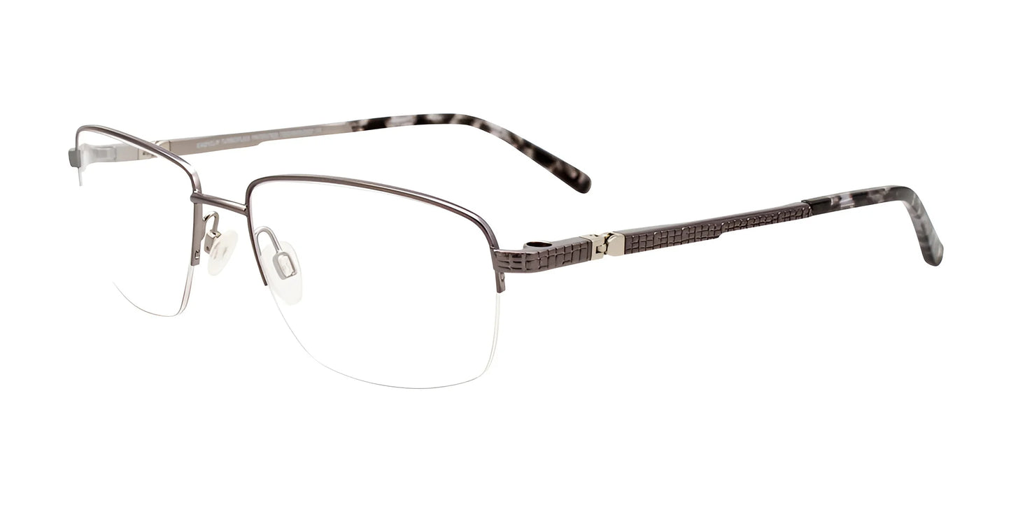 EasyClip EC567 Eyeglasses with Clip-on Sunglasses Satin Steel