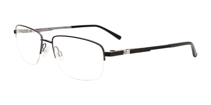 EasyClip EC567 Eyeglasses with Clip-on Sunglasses Shiny Black & Shiny Dark Grey