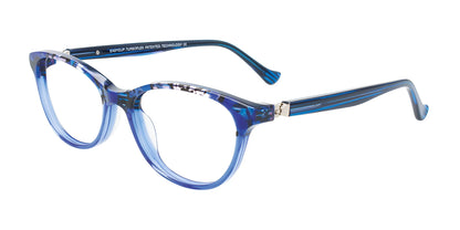 EasyClip EC568 Eyeglasses Blue Marb & Crt Blue / Blue Lin