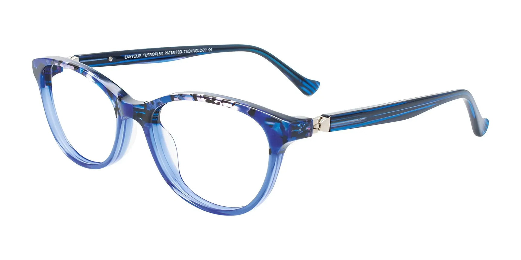 EasyClip EC568 Eyeglasses Blue Marb & Crt Blue / Blue Lin