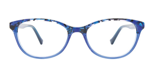 EasyClip EC568 Eyeglasses / Size 46 / Blue Marb & Crt Blue/Blue Lin