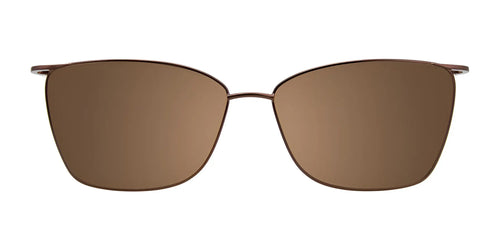 EasyClip EC570 Eyeglasses with Clip-on Sunglasses / Size 56 / Matt Brown & Shiny Plum