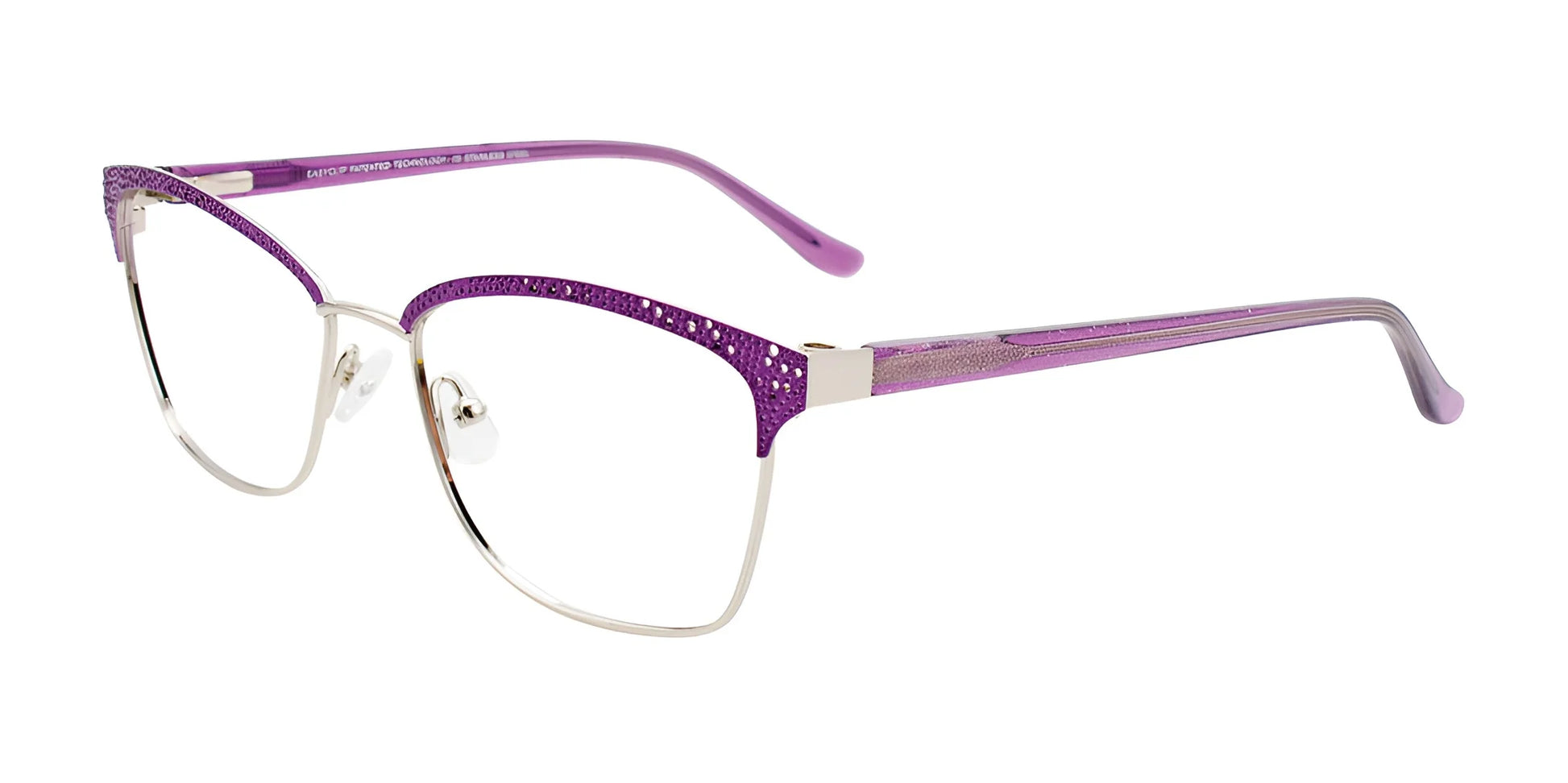 EasyClip EC570 Eyeglasses Matt Purple & Shiny Silver
