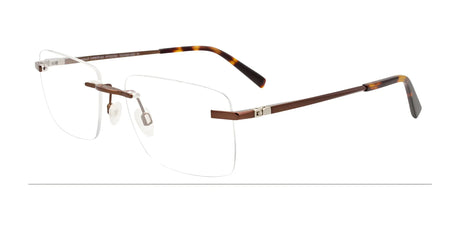 EasyClip EC571 Eyeglasses with Clip-on Sunglasses Satin Brown