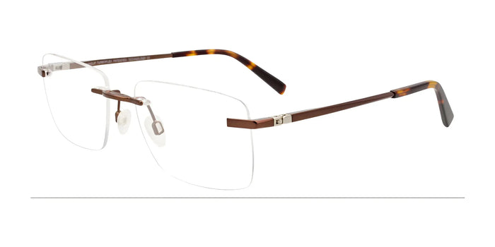 EasyClip EC571 Eyeglasses with Clip-on Sunglasses | Size 54 / Satin Brown